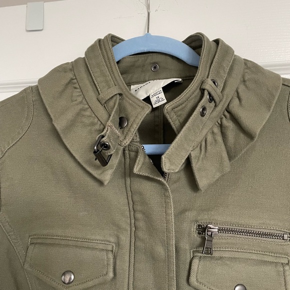 Banana Republic belted Jean jacket. Army green. - Picture 6 of 7